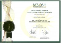 LANGAT SEWERAGE PROJECT RECEIVED GOLD CLASS II AWARD FROM MSOSH