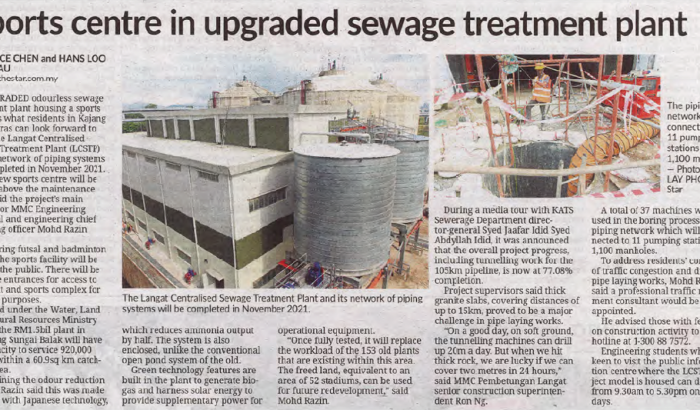 SPORTS CENTRE IN UPGRADED SEWAGE TREATMENT PLANT
